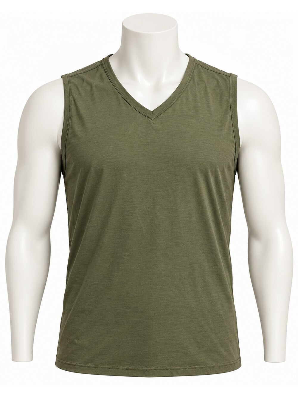 Coofandy Men's Sleeveless V-Neck Tank Top Olive Green Size M